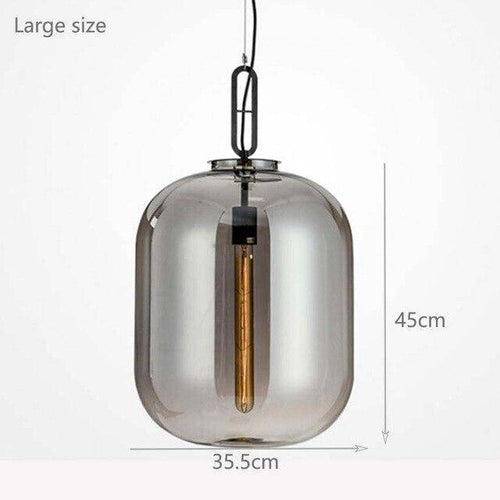 Suspension design en boules en verre coloré fumé - vue 6 sur 8
