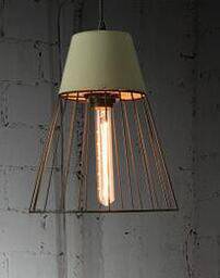 Suspension design LED en métal style cage rétro Coffee - vue 3 sur 8
