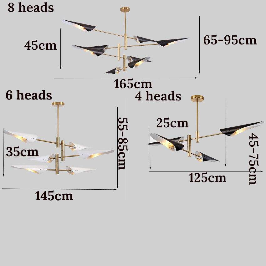 Lustre design avec branches et métal et lampes Nordic - vue 7 sur 7