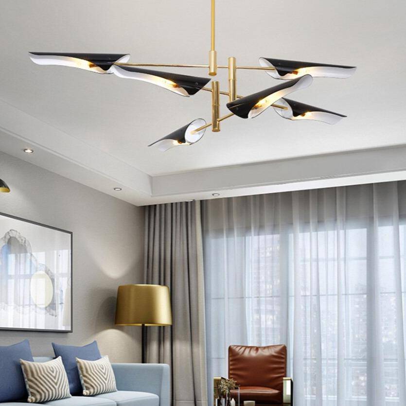 Lustre design avec branches et métal et lampes Nordic - vue 4 sur 7
