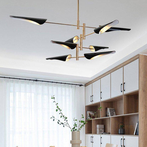Lustre design avec branches et métal et lampes Nordic - vue 3 sur 7