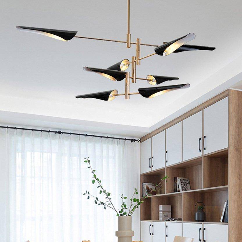 Lustre design avec branches et métal et lampes Nordic - vue 3 sur 7