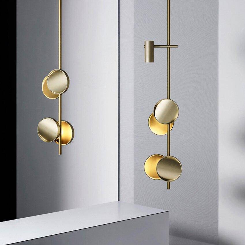 Lustre et suspension design art déco noir et doré avec lampes LED - vue 9 sur 11
