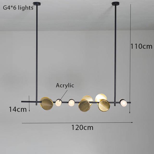Lustre et suspension design art déco noir et doré avec lampes LED - vue 11 sur 11