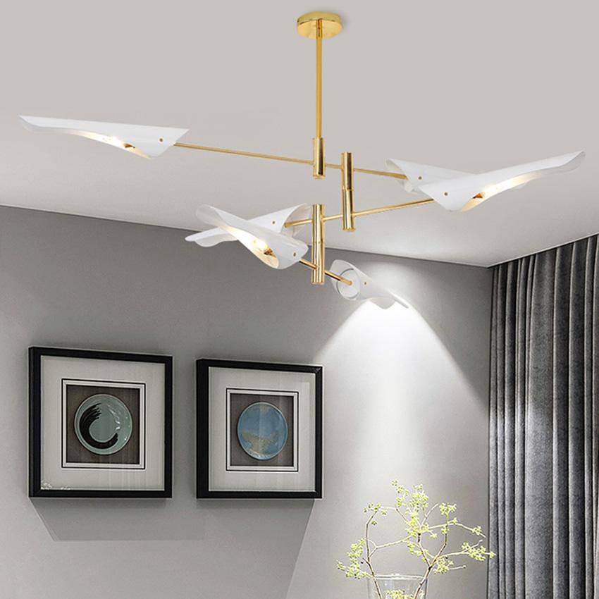 Lustre design avec branches et métal et lampes Nordic - vue 2 sur 7