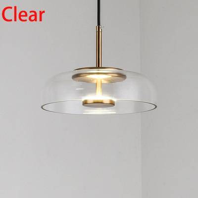 Suspension design en verre fumé et tige dorée Amber - vue 12 sur 12