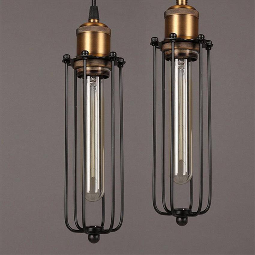 Suspension vintage et industrielle avec cage - vue 3 sur 6