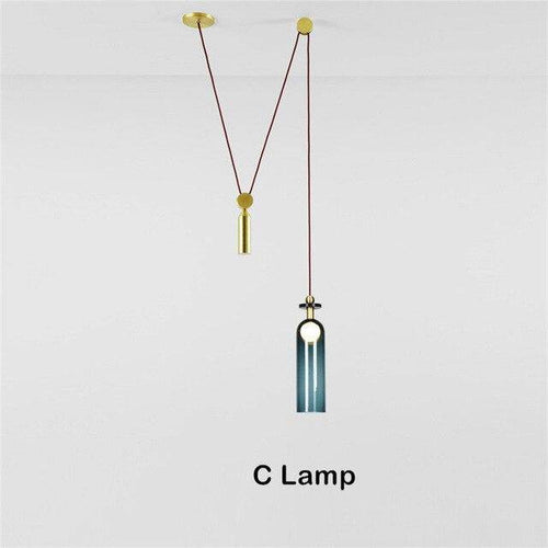 Suspension design à plusieurs lampes suspendues Pulley - vue 13 sur 12