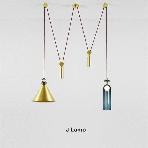 Suspension design à plusieurs lampes suspendues Pulley - vue 3 sur 12
