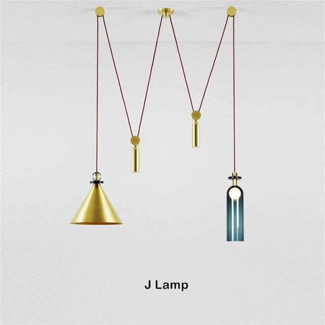 Suspension design à plusieurs lampes suspendues Pulley - vue 2 sur 12