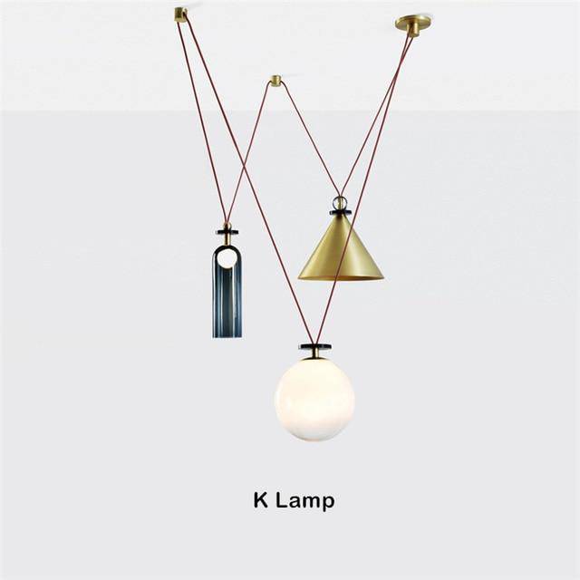 Suspension design à plusieurs lampes suspendues Pulley - vue 7 sur 12