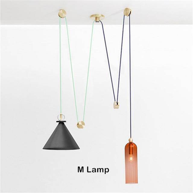 Suspension design à plusieurs lampes suspendues Pulley - vue 5 sur 12