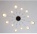Suspension et lustre design à LED avec boule en verre et support dorée