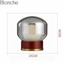 Lampe à poser design avec socle rétro doré et bois