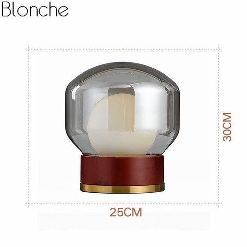 Lampe à poser design avec socle rétro doré et bois