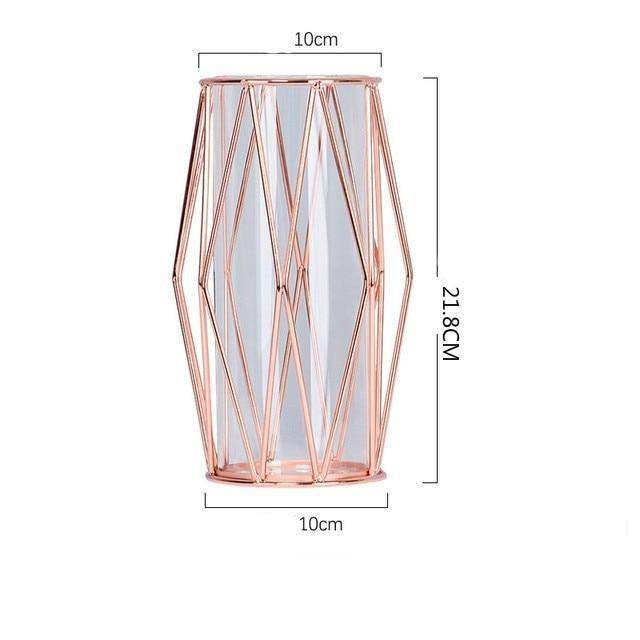 Vase design en métal et verre style Wedding
