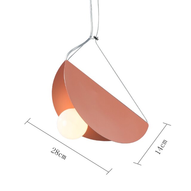 Suspension moderne LED abat-jour circulaire plat et plié Kaia - vue 10 sur 14