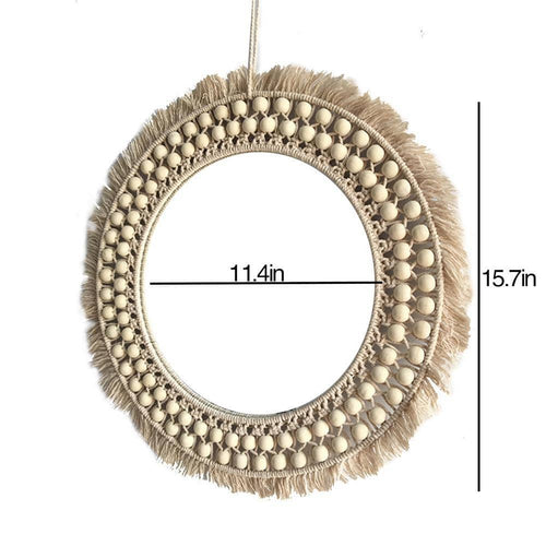 Miroir mural rond en rotin 40cm