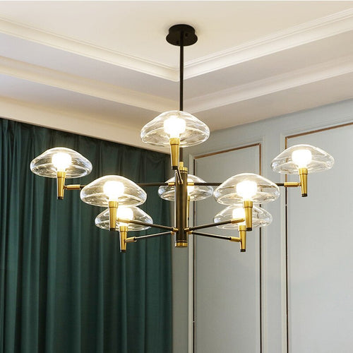 Lustre moderne abat-jours en forme de méduse en verre Hailey - vue 6 sur 8