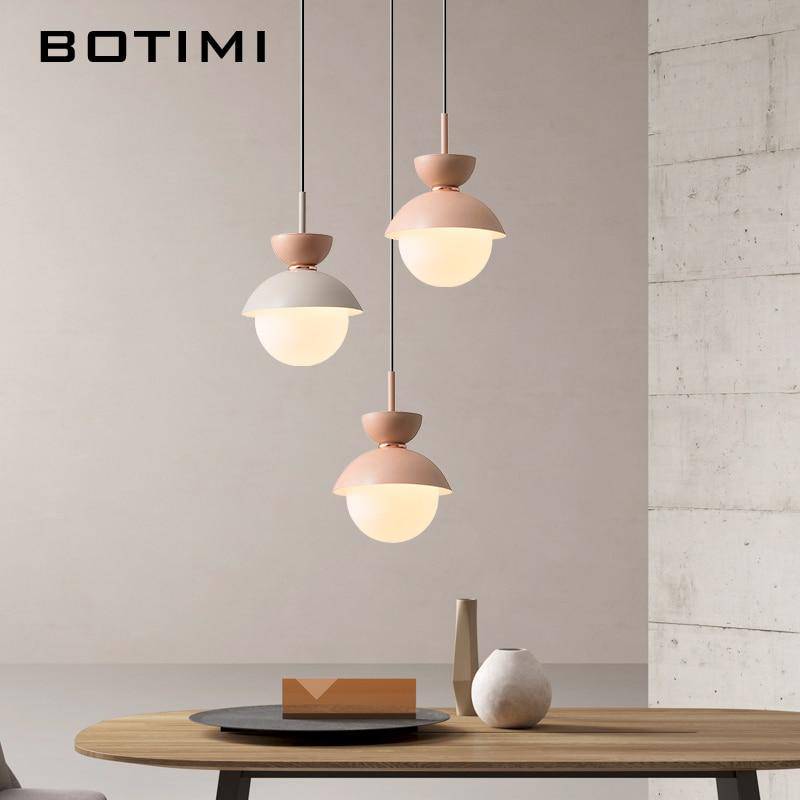 Suspension design à LED en verre et métal coloré Hang
