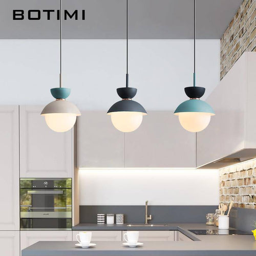 Suspension design à LED en verre et métal coloré Hang - vue 4 sur 14