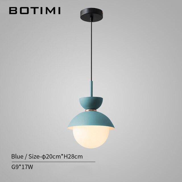 Suspension design à LED en verre et métal coloré Hang