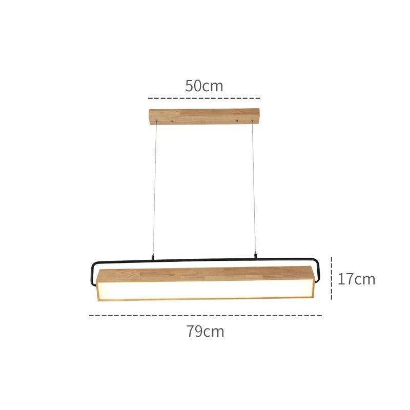 Lustre moderne LED allongé en bois Hang - vue 4 sur 3