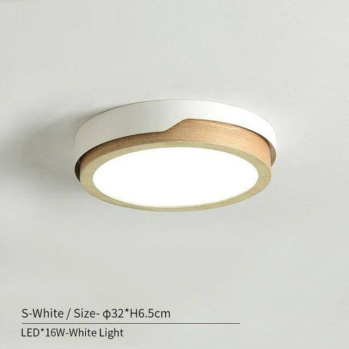 Plafonnier LED en bois et métal Nordic (plusieurs couleurs)