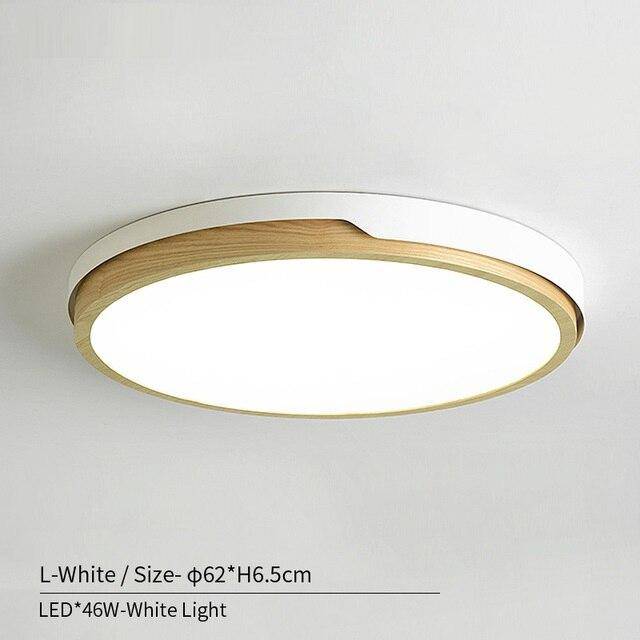 Plafonnier LED en bois et métal Nordic (plusieurs couleurs) - vue 17 sur 22