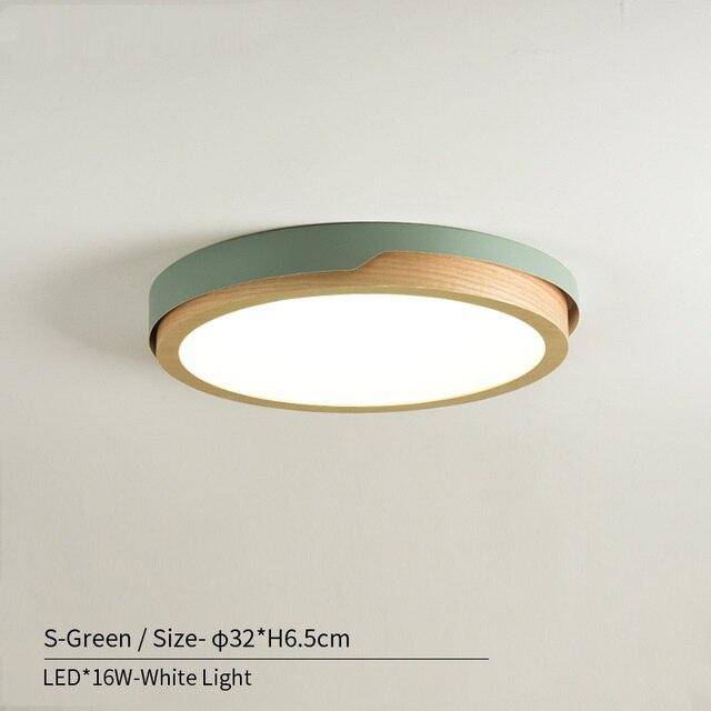 Plafonnier LED en bois et métal Nordic (plusieurs couleurs) - vue 22 sur 22