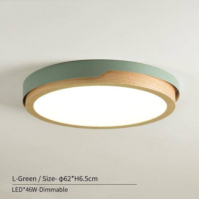 Plafonnier LED en bois et métal Nordic (plusieurs couleurs) - vue 10 sur 22
