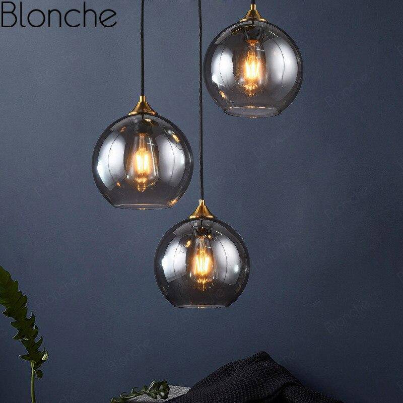 Suspension design LED avec boule en verre fumé Loft - vue 3 sur 15