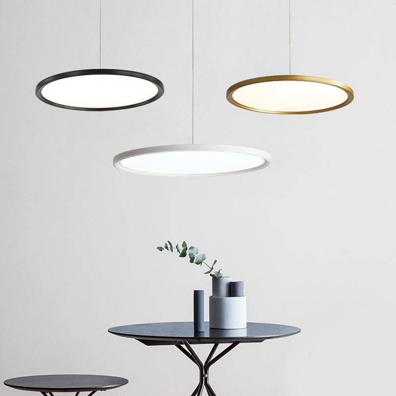 Suspension design LED avec disque en métal style Loft - vue 2 sur 5