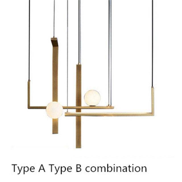 Suspension LED aux formes géométriques design et finitions cuivrées - vue 7 sur 10