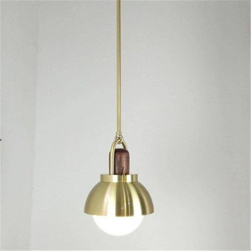 Suspension design LED boule en verre et métal doré style wood