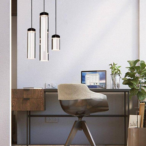 Suspension design cylindre en verre de plusieurs longueur - vue 7 sur 10
