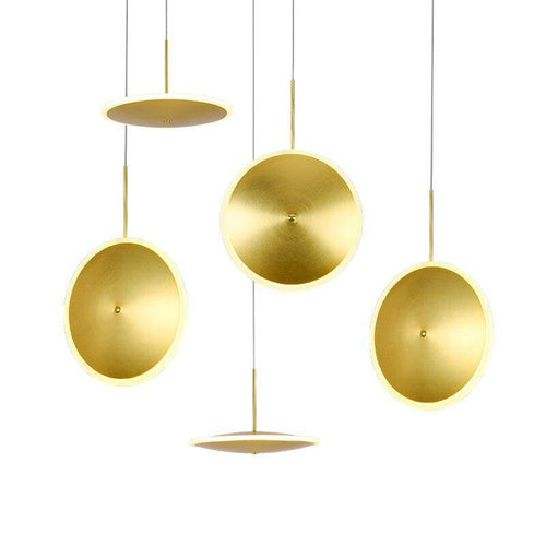 Suspension design disque dorée à LED - vue 6 sur 6