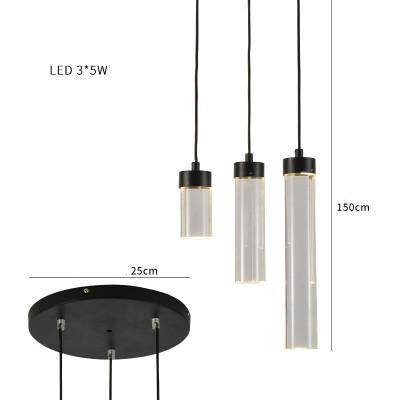 Suspension design cylindre en verre de plusieurs longueur - vue 7 sur 10