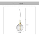 Suspension design boule de verre et socle chromé