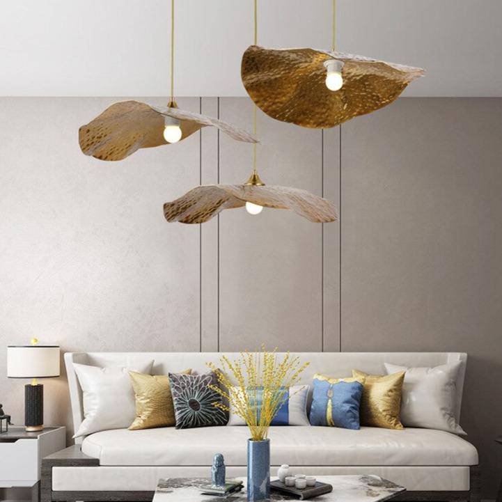 Suspension design feuille de lotus style chinois - vue 5 sur 8