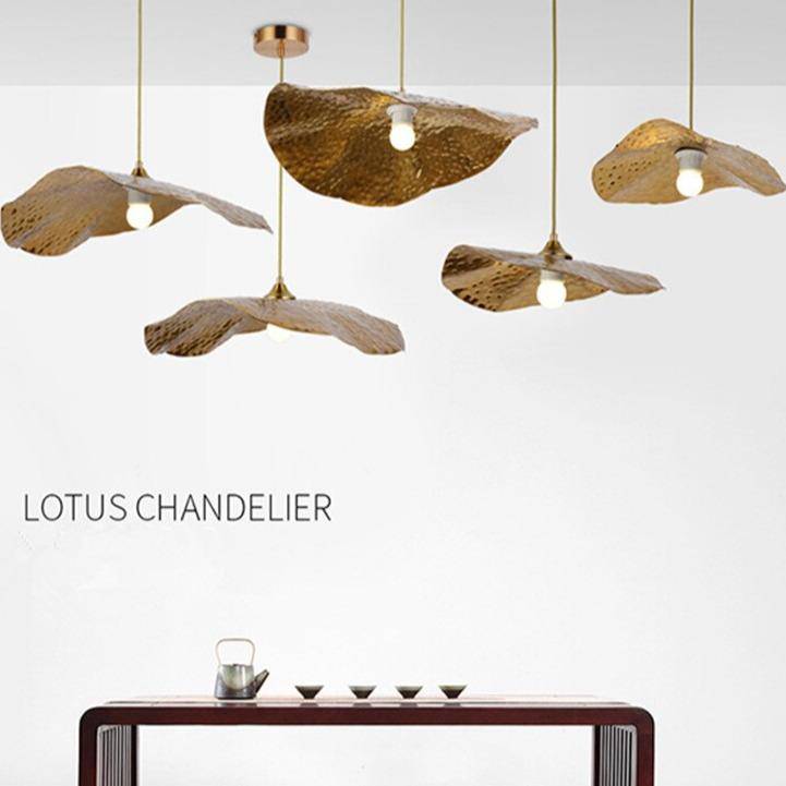 Suspension design feuille de lotus style chinois - vue 7 sur 8