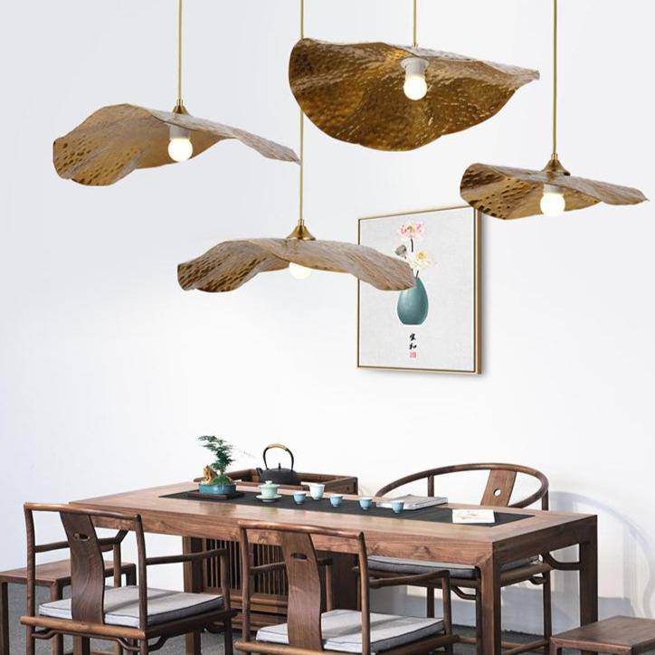 Suspension design feuille de lotus style chinois - vue 4 sur 8