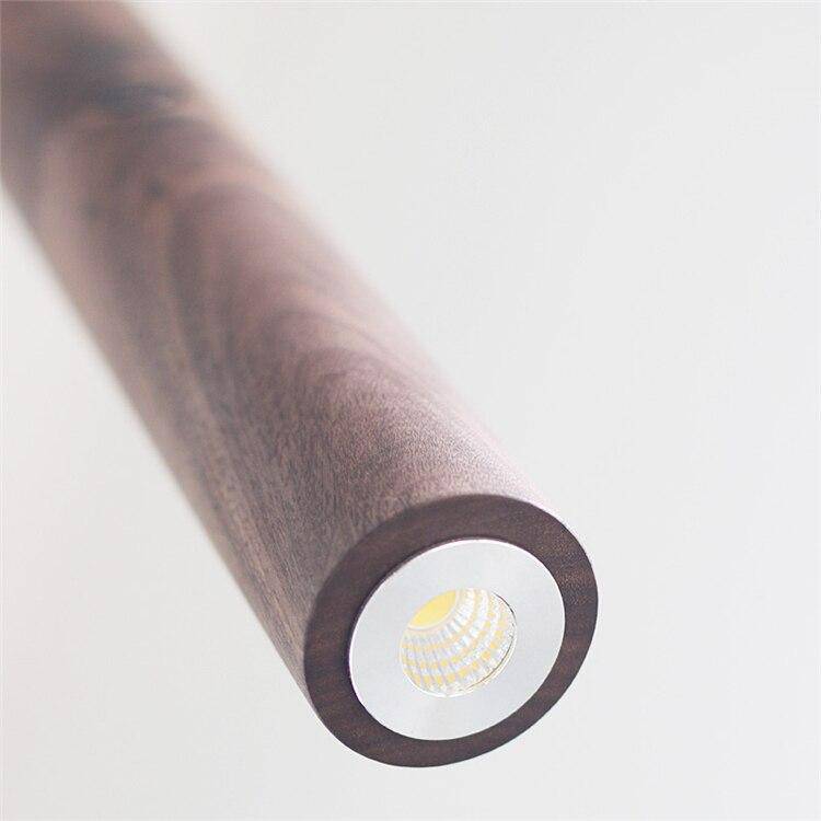 Suspension LED design cylindrique en bois de plusieurs teinte - vue 2 sur 5