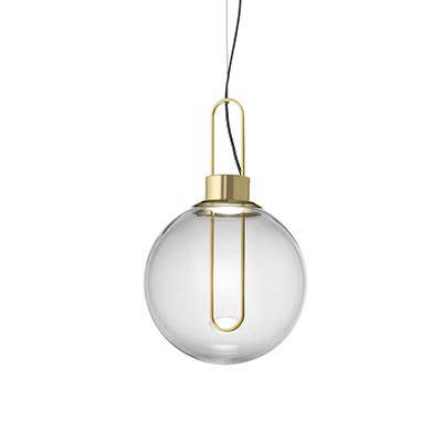 Suspension design boule de verre et socle chromé - vue 11 sur 10