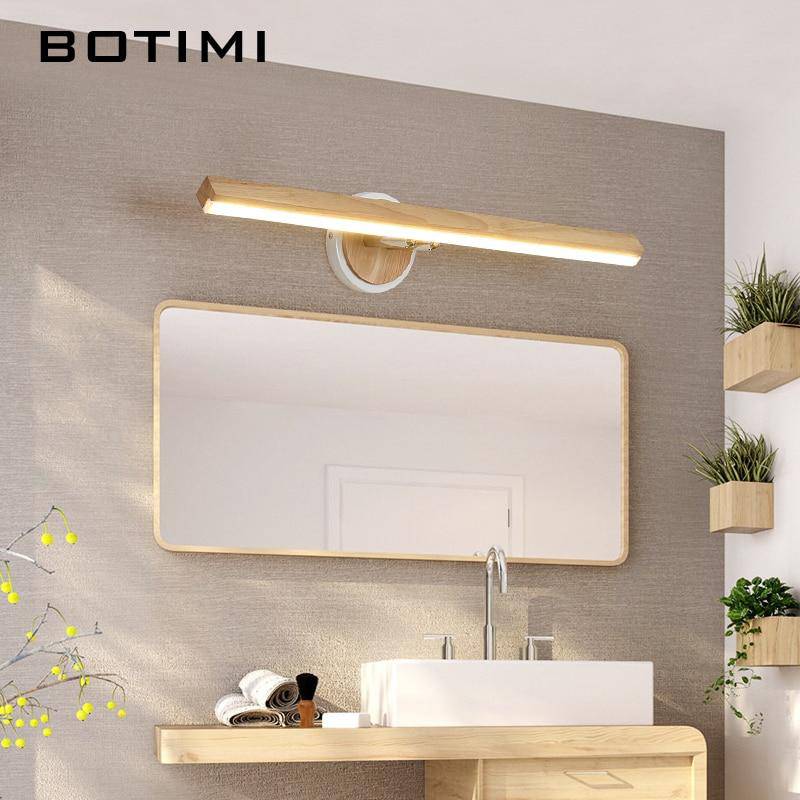 Applique moderne LED allongée en bois pour miroir style Sconce - vue 4 sur 5