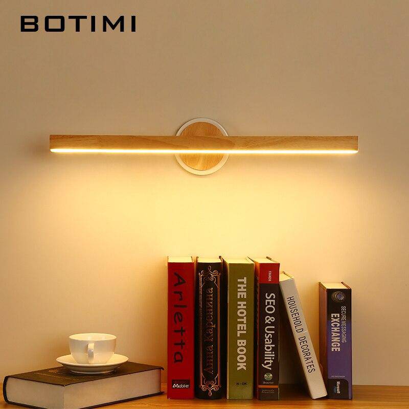 Applique moderne LED allongée en bois pour miroir style Sconce - vue 5 sur 5