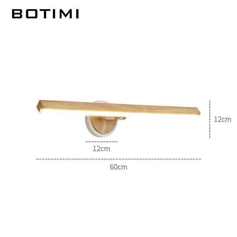 Applique moderne LED allongée en bois pour miroir style Sconce - vue 6 sur 5