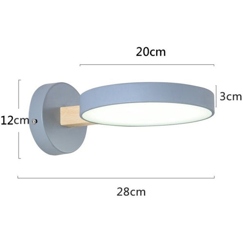 Applique murale scandinave LED circulaire et détails en bois Cesia