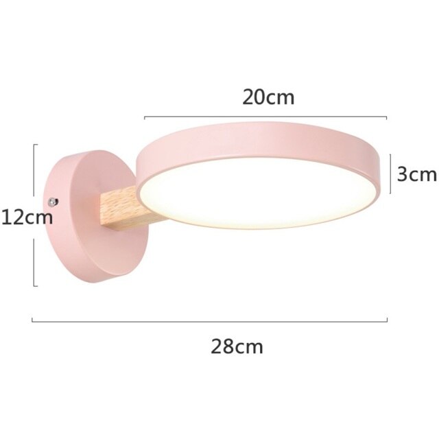 Applique murale scandinave LED circulaire et détails en bois Cesia - vue 12 sur 13