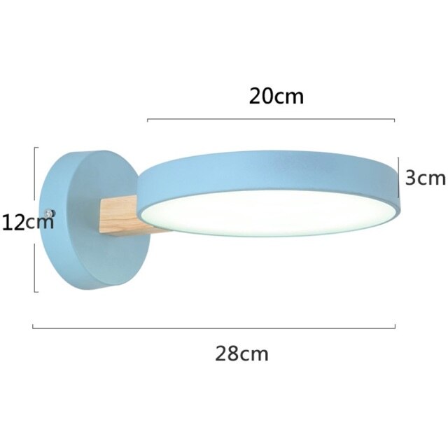 Applique murale scandinave LED circulaire et détails en bois Cesia - vue 10 sur 13